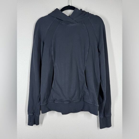 Lululemon Scuba Black Pullover Hoodie Stretch French Terry Sweatshirt 8 W3BRRS - Picture 1 of 6